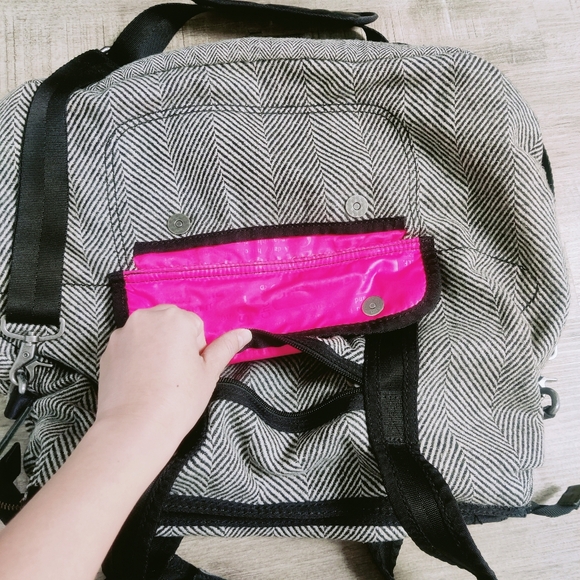 Lululemon Wool Tote Black Gray Pink Big Gym Yoga Laptop Shoulder Bag Vintage - Picture 13 of 13